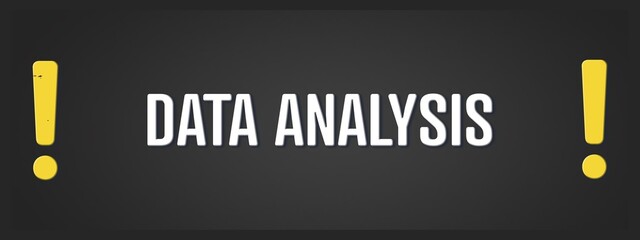 Data Analysis. A blackboard with white text. Illustration with grunge text style.