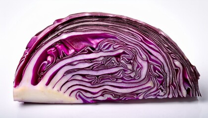 Obraz premium Red cabbage slice on white backgorund 