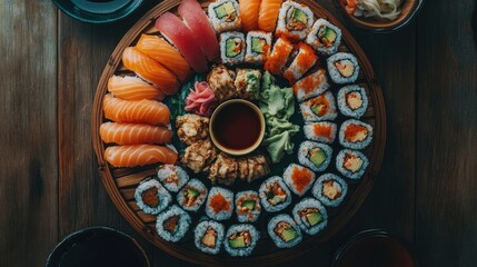 Colorful Sushi Platter for Culinary Enthusiasts
