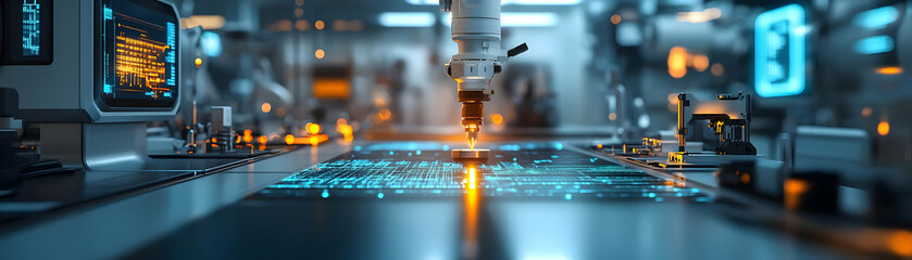 Glossy Digital Workshop: Future-Focused Skill Building Tools with Ample Copy Space for Promoting Digital Innovation and Teamwork in a Perfect Photo Stock Concept