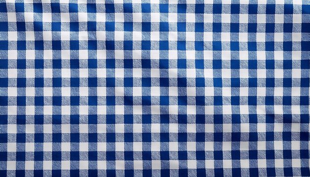 Blue and white checkered tablecloth texture