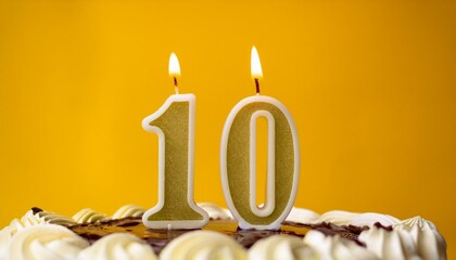 Number 10 Birthday cake. Ten number Birthday cake