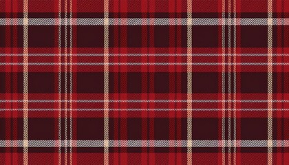 Tartan plaid seamless pattern dark red color background.