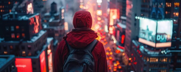 Obraz premium Urban Adventure Activities Guide, dynamic action, vibrant colors, cityscapes, photography