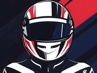 Fototapeta premium Sleek Racing Helmet Design for Professional Motorsports and Auto Racing Competitions