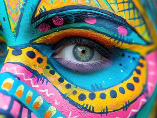 Urban Street Performance Art, vibrant colors, dynamic scenes, street setting, photography