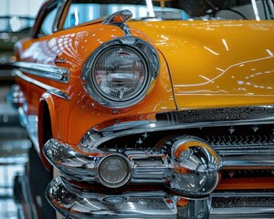 Vintage Car Collectors Club, vibrant colors, eclectic styles, indoor setting, photography