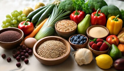 Variety of healthy food
