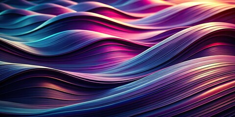 Obraz premium Abstract Layered Wave Pattern in Dark Blue, Purple, and Pink Gradient Hues for Minimalist Photography