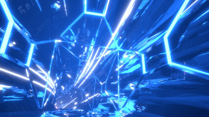 VJ トンネル ワープ サイバー トーラス 回転 青 [別Verあり]