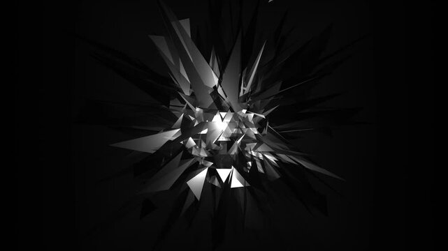 VJ メッシュ メタリック ビジネス 三角形 白黒 [ループ対応] [別Verあり]