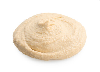 Sample of delicious hummus isolated on white