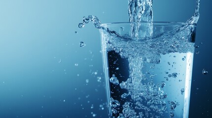 Japan's lifeline showcased by the pure stream of tap water pouring into a glass, symbolizing the country's commitment to clean water, sustainable living, emphasizing the importance of hydration nature