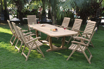 Set of Teak garden furniture outdoor, Teak garden furniture