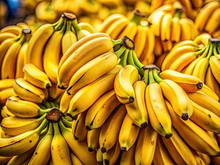 A close view of fresh bananas displays their bright yellow color, representing nutritious options vital for a balanced vegetarian diet and overall health benefits.