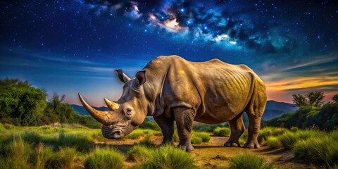 Fototapeta premium Close-up of a Rhino in Kruger National Park â€“ Majestic Wildlife Encounter in South Africa
