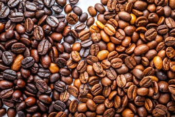 Obraz premium Coffee Beans Isolated on White Background for Culinary and Beverage Photography