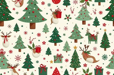 Seamless pattern of Christmas images	
