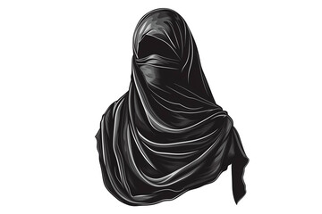 Naklejka premium black hijab design icon on white background - illustration