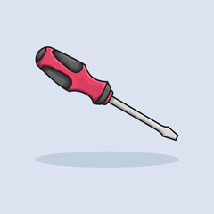 Vector illustration Screwdriver. Vector design Mechanic Screwdriver. Screwdriver repair Vector Cartoon design illustration and icon for website, digital and print
