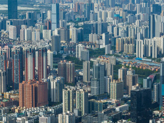 Fototapeta premium Aerial view of landscape in Shenzhen city, China