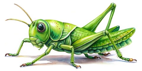 Fototapeta premium green grasshopper isolated on white background
