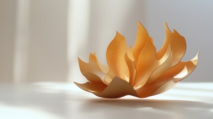 Abstract Wooden Sculpture Resembling a Flame or Flower