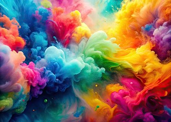 Fototapeta premium An energetic abstract watercolor canvas showcasing soft transitions and flowing shapes, ideal for enhancing creative art and design endeavors with vivid hues.