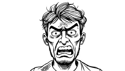 Therapy - Expression Frustration isolated with white highlights, png