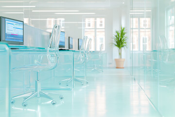 Modern office with plants
