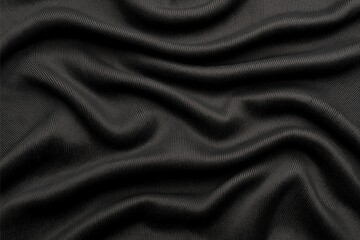 Obraz premium The image displays a black fabric featuring undulating, flowing wave patterns, creating a textured and abstract aesthetic with an emphasis on natural movement and depth.