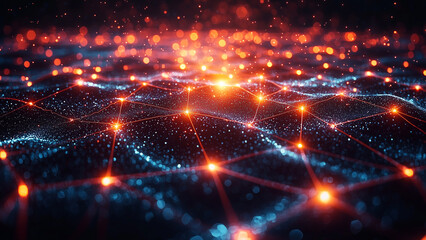 Abstract Connections Forming a Glowing Futuristic Network