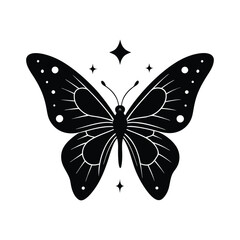 Elegant black butterfly vector illustration, perfect for various design projects.