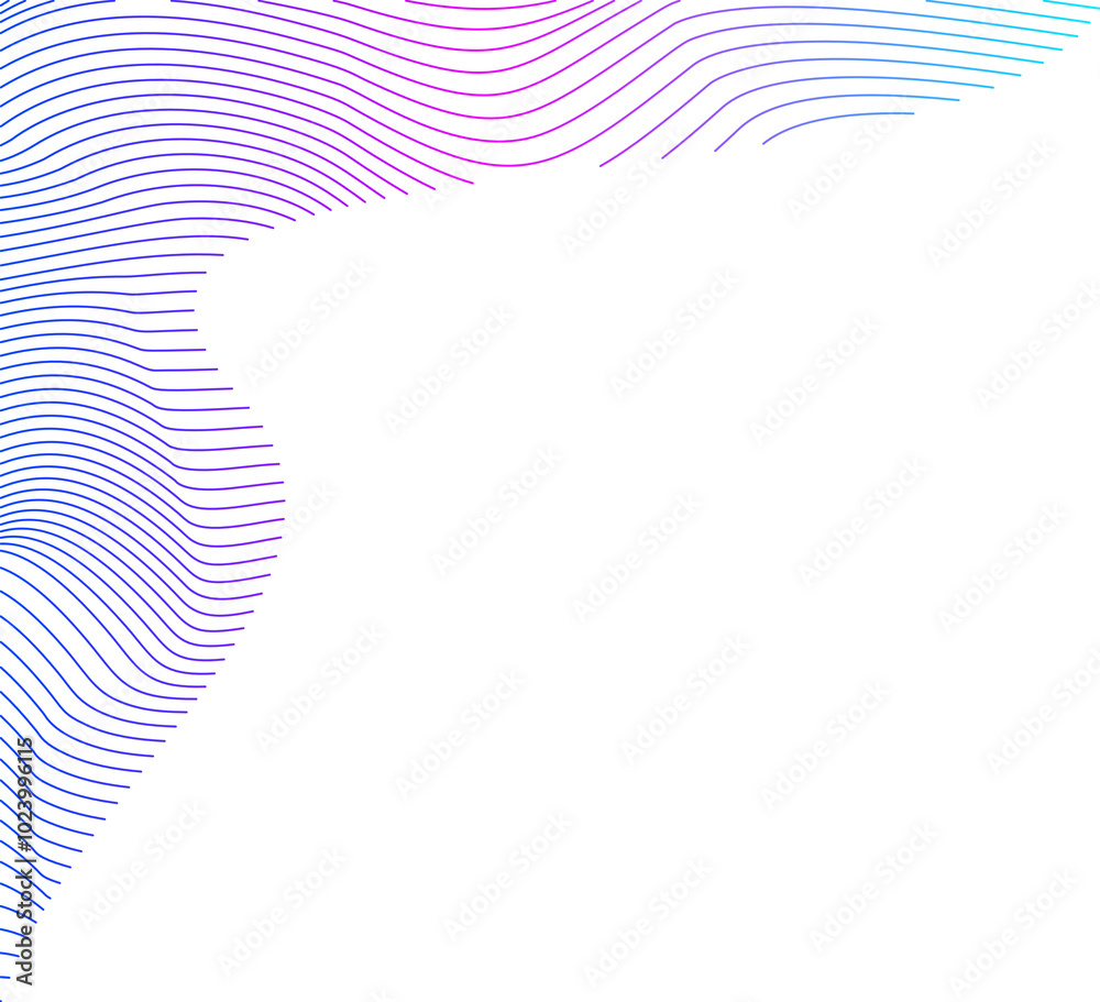 Wall mural corner line mesh wave gradient design element vector