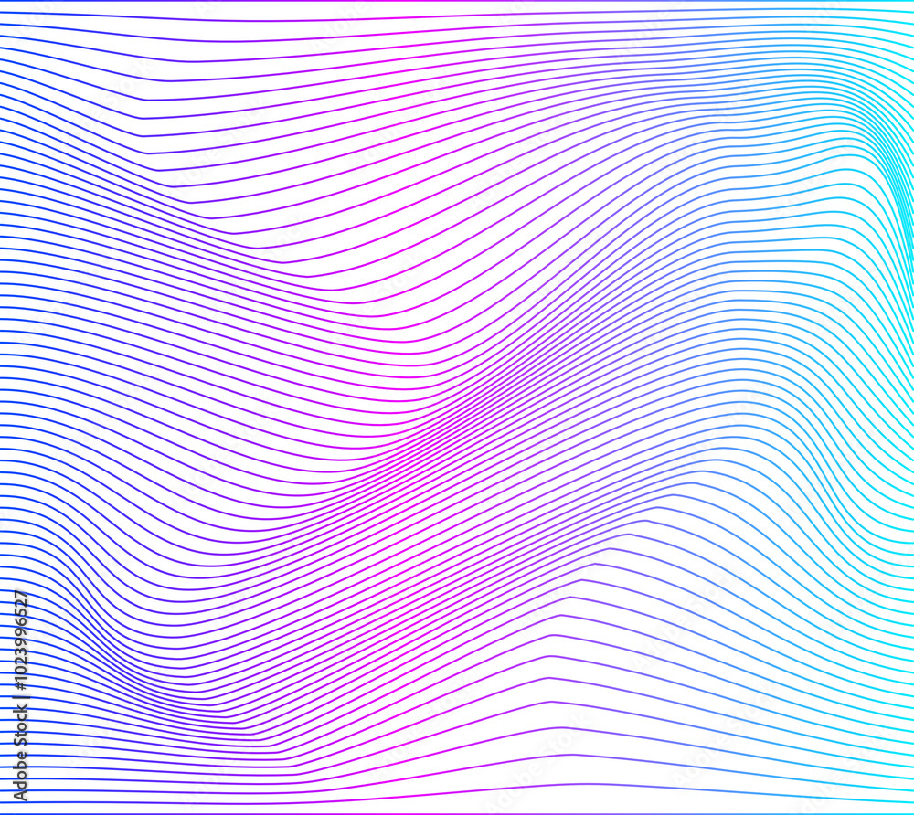 Wall mural line mesh wave gradient design element vector