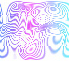 Fototapeta premium Line mesh wave gradient design element vector