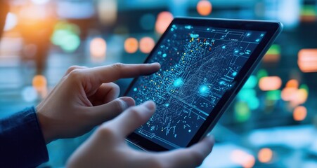 Digital landscape showcasing the interconnected world of technology data analytics and intelligence driving innovation and transformation across various industries