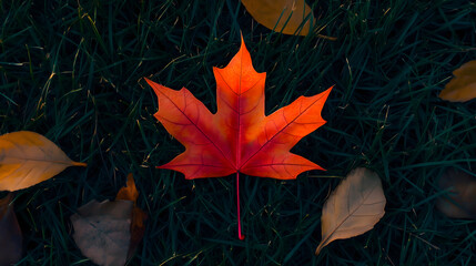 Single Red Maple Leaf
