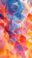 Abstract Geometric Background with Triangles, Connections, and Vibrant Colors
