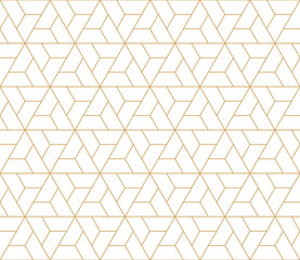 Seamless geometric pattern with hexagon grid line, modern triangle repeat background vector.
