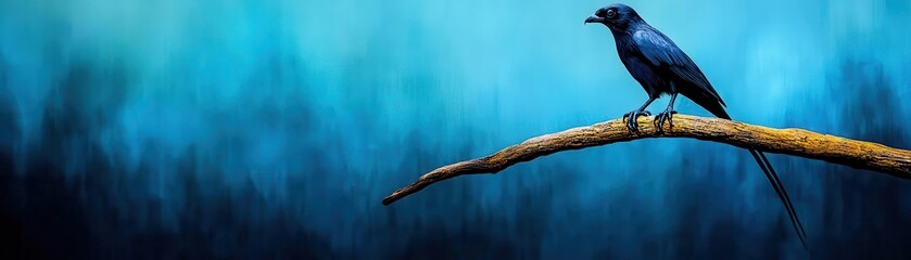 Fototapeta premium Sharp clawed creature perched on a tree branch eerie theme water color Triadic Color Scheme