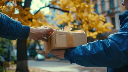 someone delivers a package