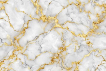 High angle seamless pattern of white and gold luxury marble abstract texture
