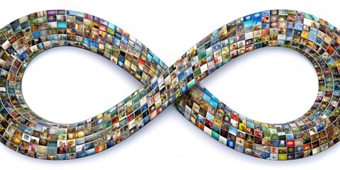 A mosaic of colorful squares arranged in an infinite loop, symbolizing the endless possibilities of artistic expression.
