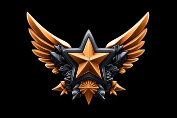 A minimalist badge icon with a star in the center, representing the honor and service of veterans