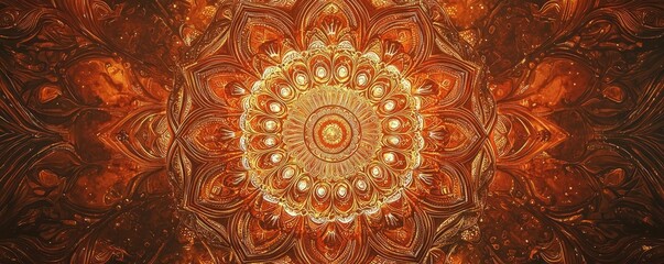 Abstract design featuring intricate circular patterns in warm tones, perfect for backgrounds and artistic projects.