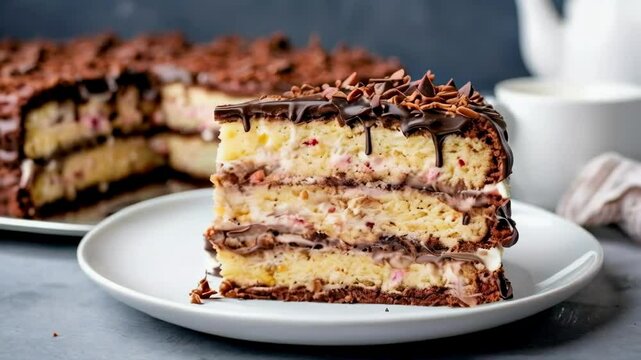 Sliced ​​Legit Layer Cake on a Plate