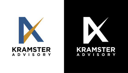 KA Letter Logo Vector Template. Letter  KA Logo Design Modern Typography Sign illustration icon