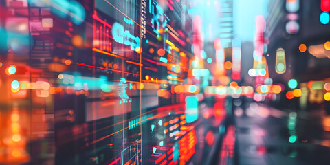 Obraz premium Exibição holográfica com interface interativa