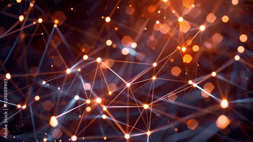 Wall mural abstract network connection - technology background